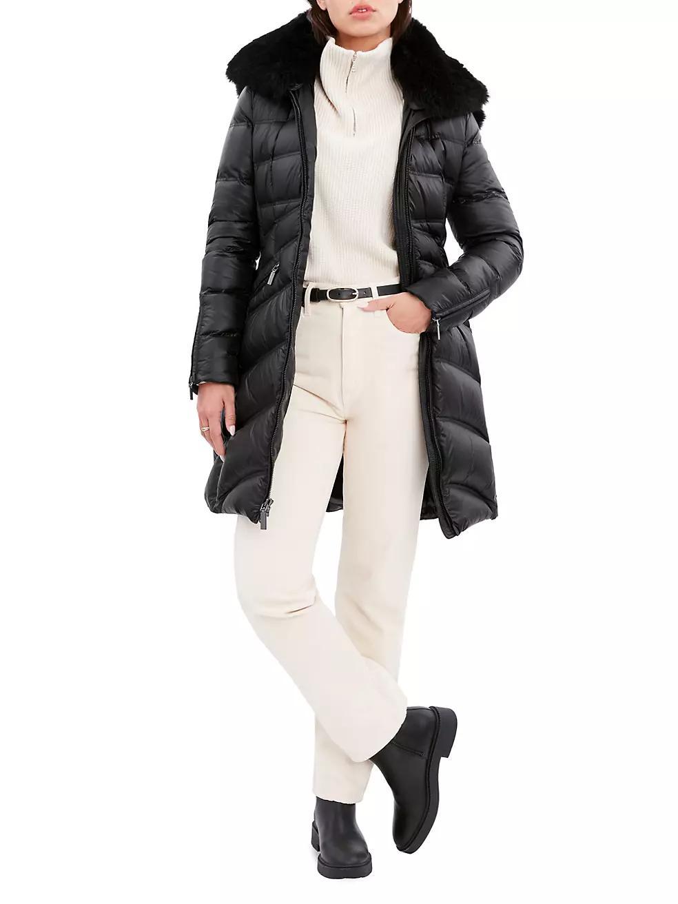 Cloe Shearling-Trim Puffer Jacket Product Image