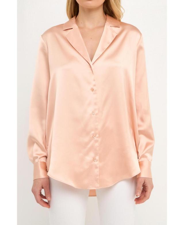 Endless Rose Satin Button-Up Blouse Product Image