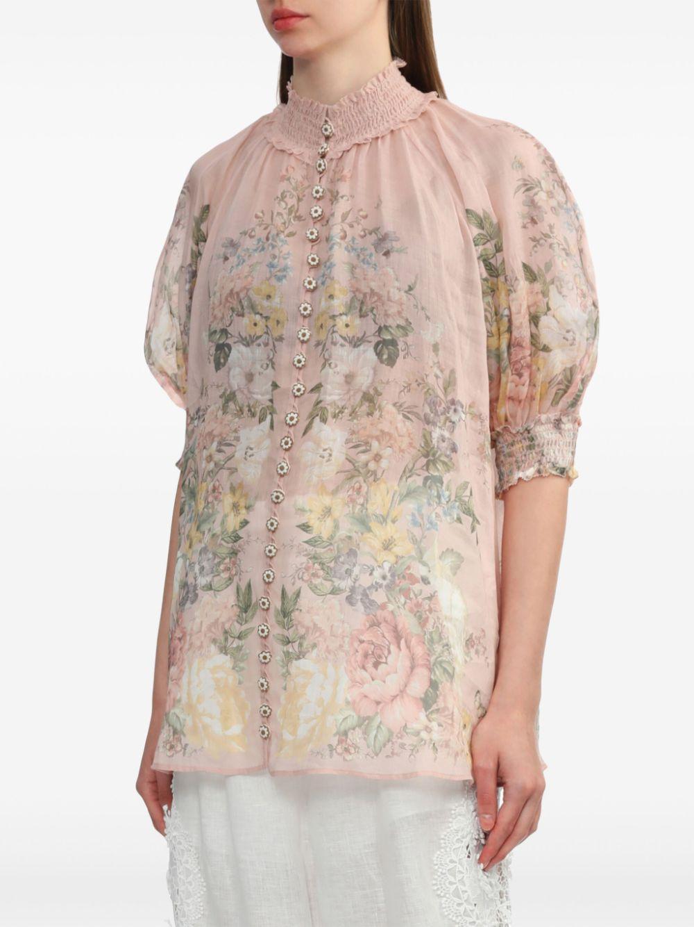 Waverly floral-print ramie blouse Product Image