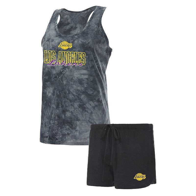 Womens Concepts Sport Charcoal Brooklyn Nets Billboard Racerback Tank Top & Shorts Sleep Set Product Image