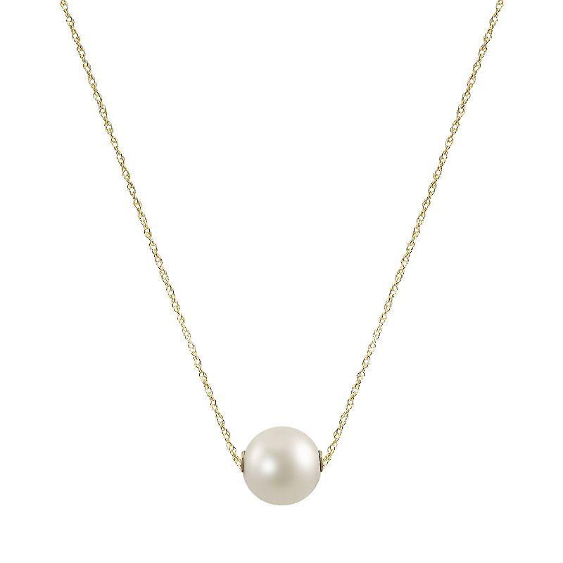 14k Gold Freshwater Cultured Pearl Necklace, Womens White Product Image