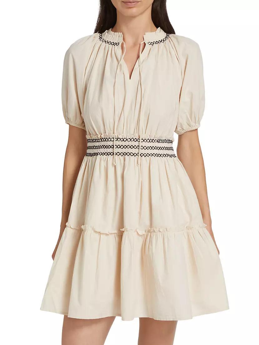 Fiorella Cotton Smocked Midi-Dress Product Image