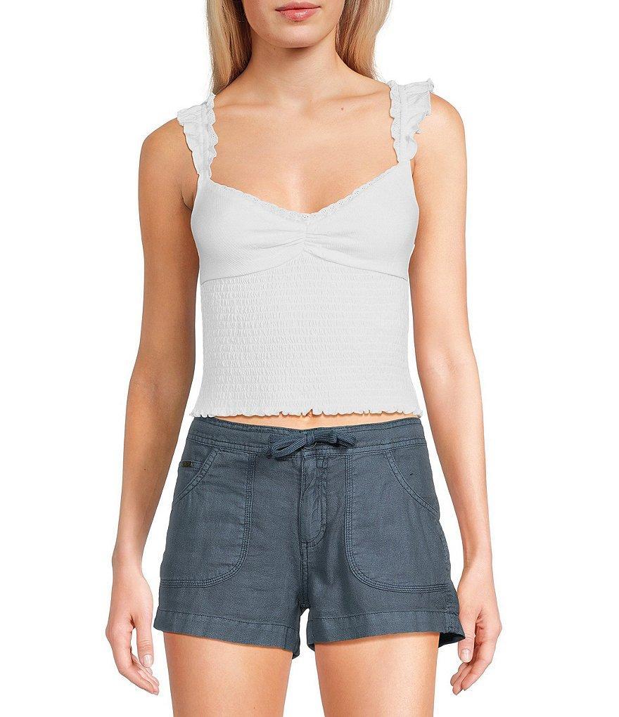 BDG Urban Outfitters Sydney Smocked Crop Tank Top Product Image