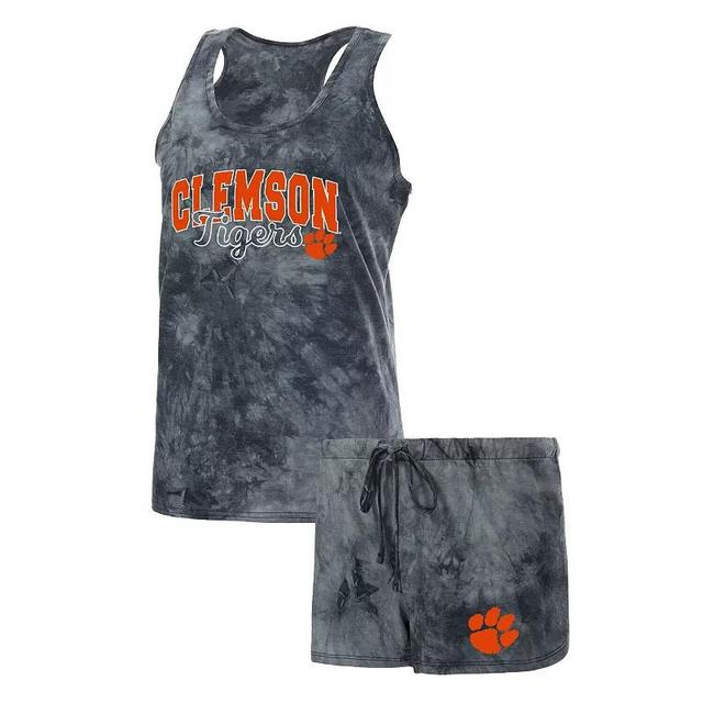 Womens Concepts Sport Charcoal Clemson Tigers Billboard Tie-Dye Tank Top and Shorts Sleep Set Product Image