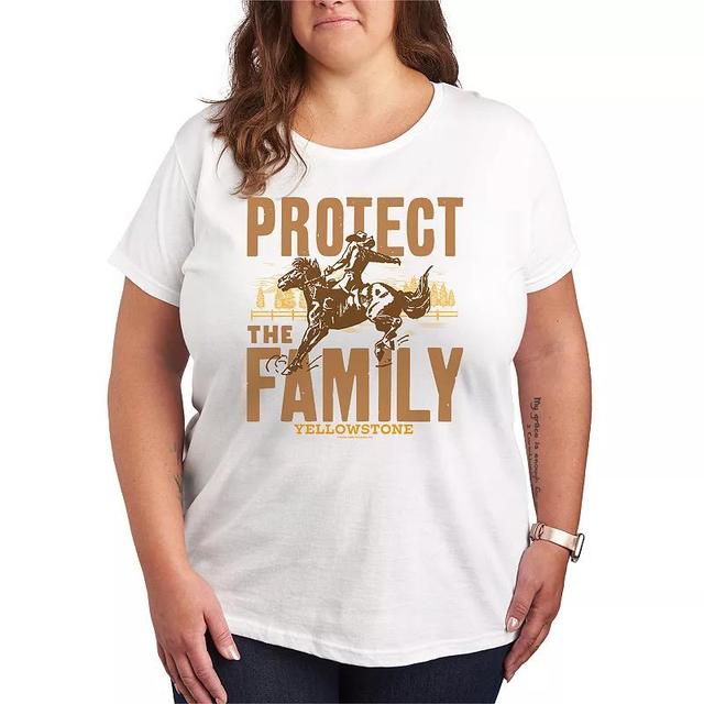 Plus Size Yellowstone Protect The Family Graphic Tee, Womens Product Image