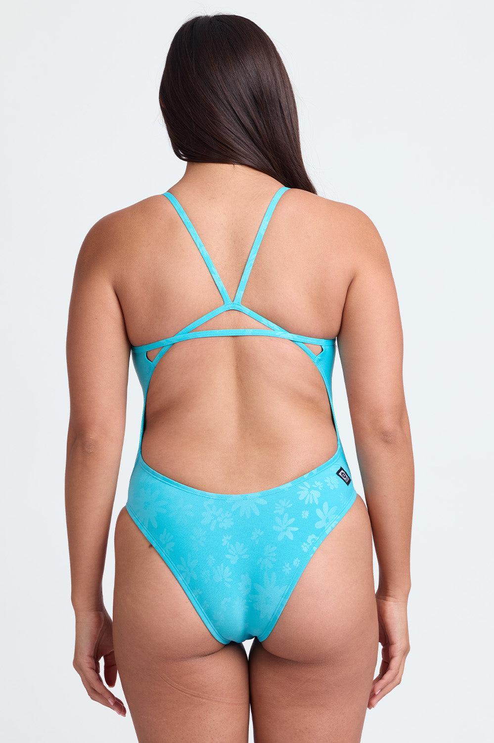 Perry Swim Onesie - Embossed Skyflower Female Product Image