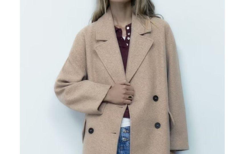 Plain Midi Double-Breasted Coat product image