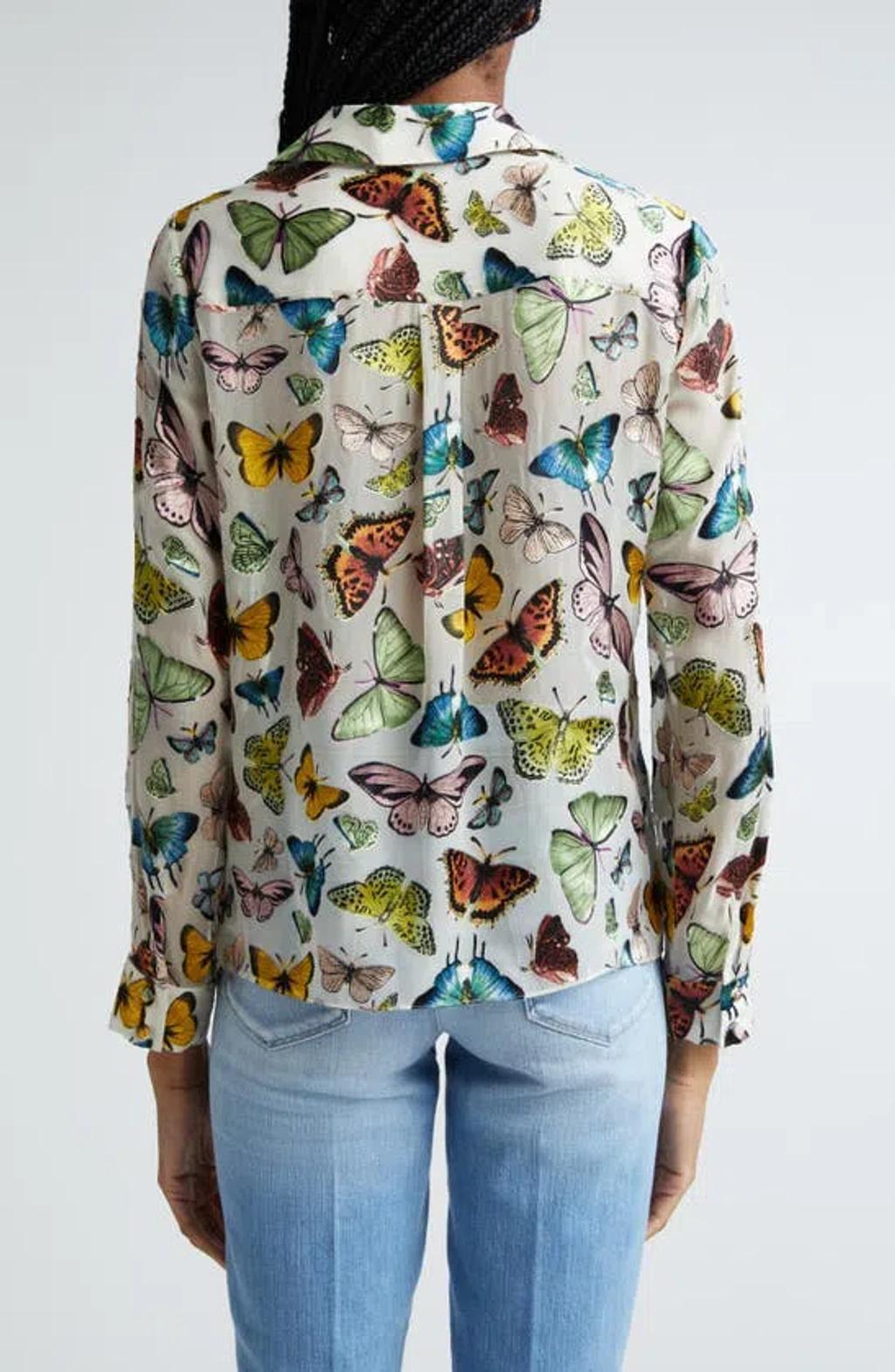 Eloise Boundless Butterfly Button-front Blouse Product Image