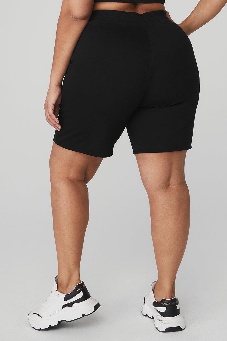 High-Waist Easy Sweat Short - Black Female Product Image