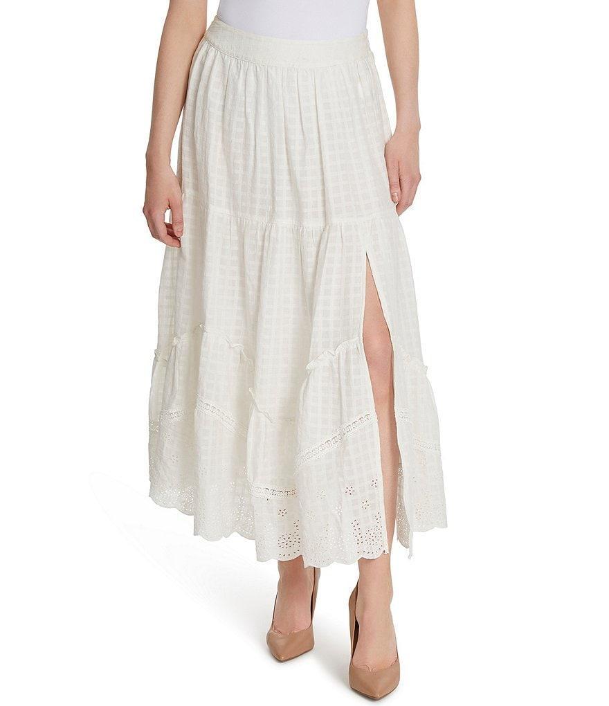 Jessica Simpson Paula Mid Rise Front Slit Midi Skirt Product Image