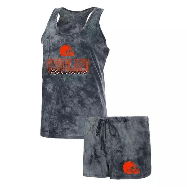 Womens Concepts Sport Charcoal Cleveland Browns Billboard Scoop Neck Racerback Tank and Shorts Sleep Set Product Image