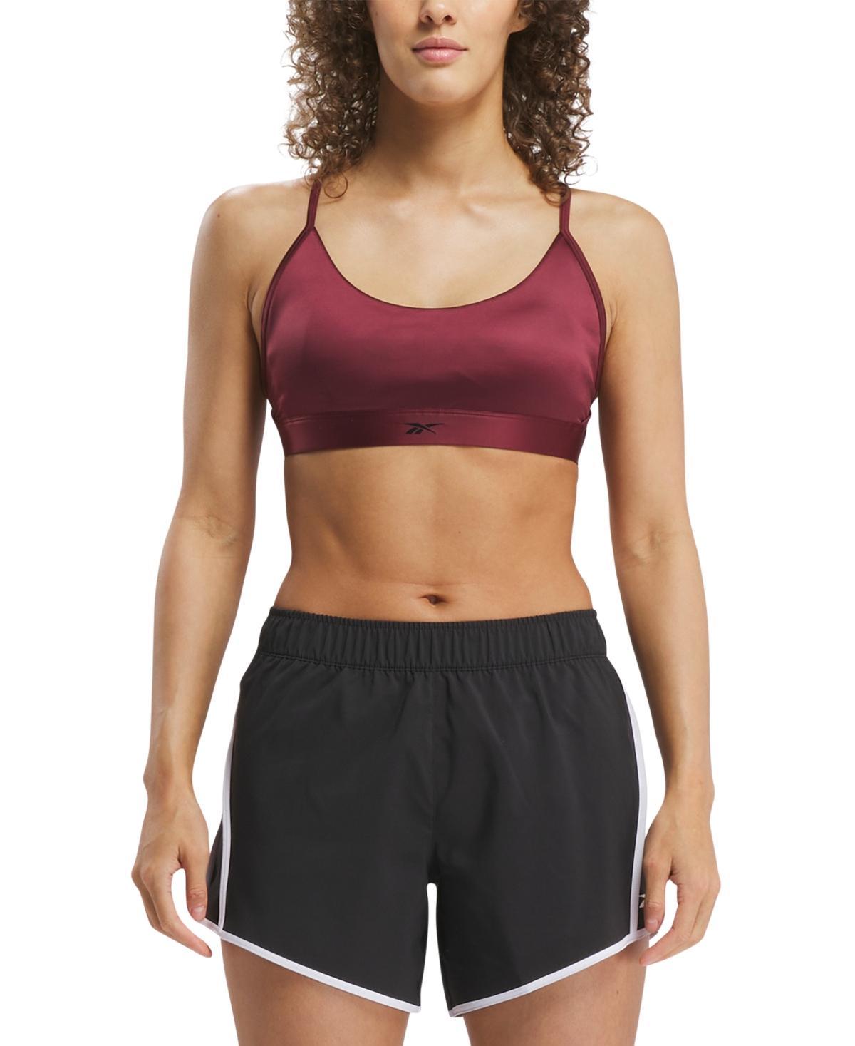 Reebok Womens Shine Lux Strappy Medium-Impact Sports Bra Product Image