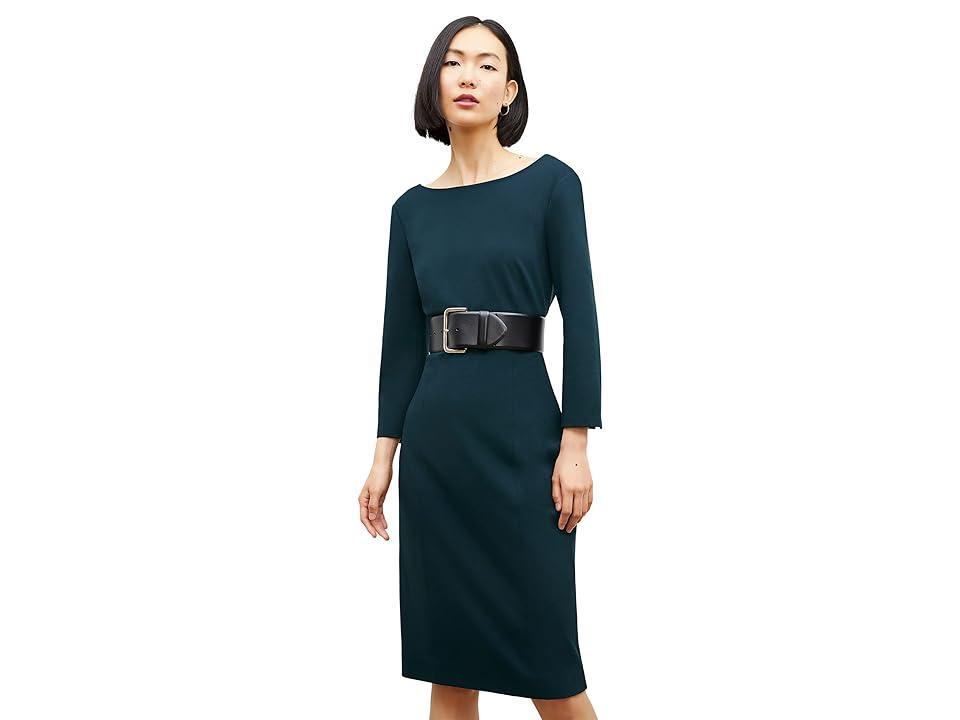 M.M.LaFleur Winston Dress - Washable Ponte (Deep Sea) Women's Clothing Product Image