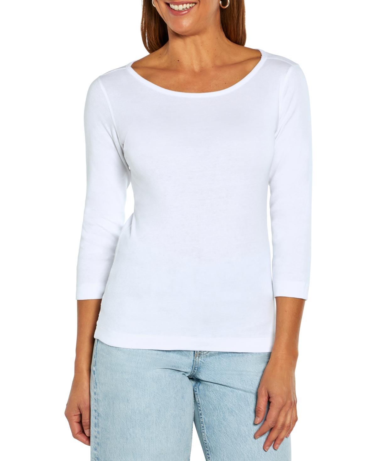 Women's Boat-Neck 3/4-Sleeve T-Shirt Product Image