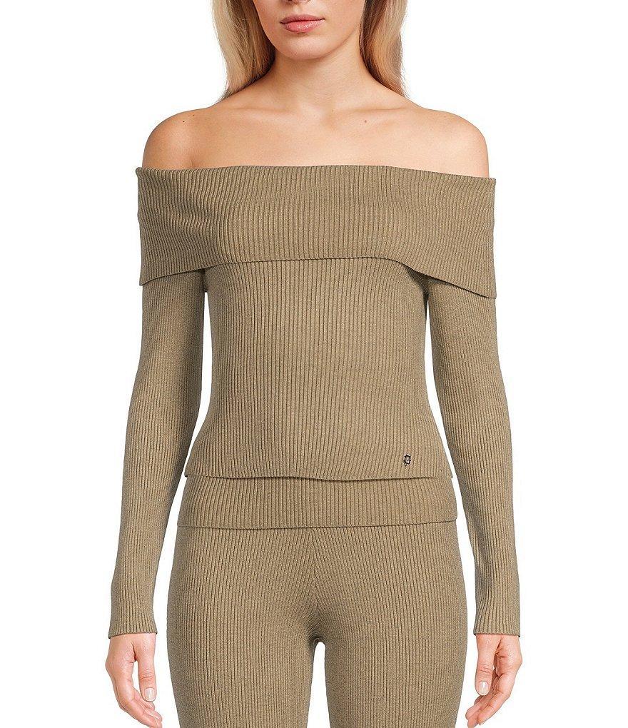 Guess Nina Off-The-Shoulder Long Sleeve Coordinating Sweater Product Image