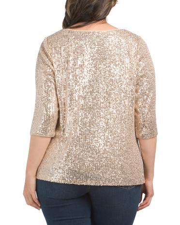 Plus Sequin Top for Women Product Image