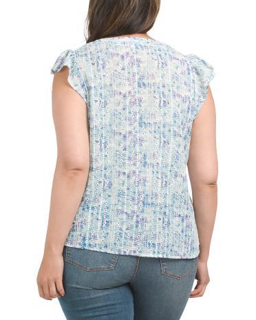 Plus Embroidered Eyelet Top for Women | Polyester Product Image