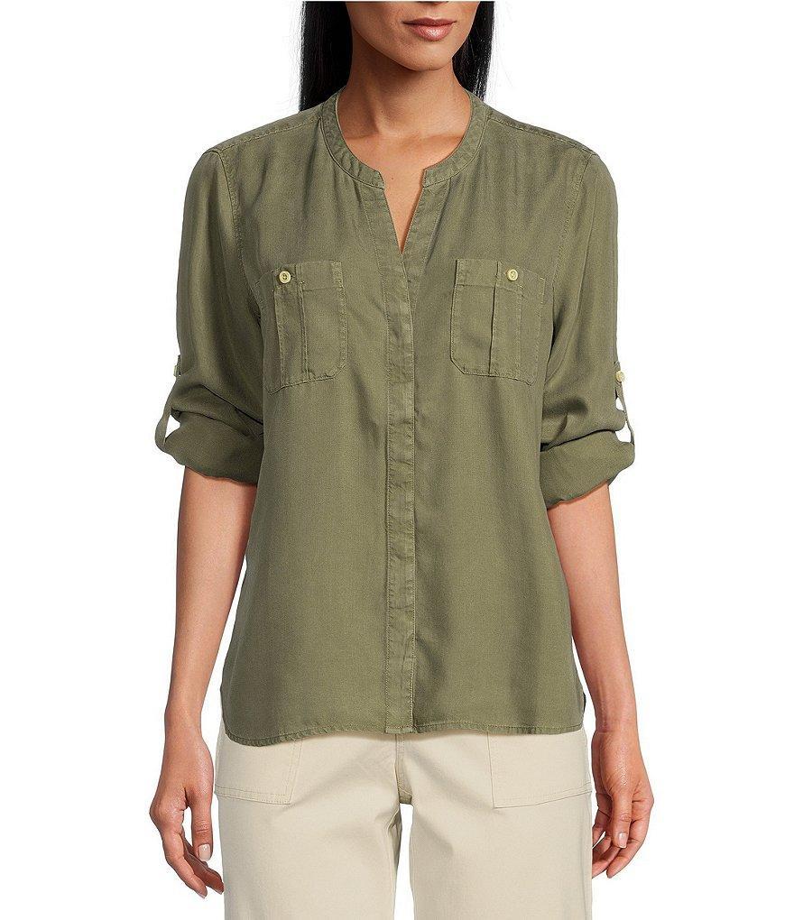 Tommy Bahama Mission Beach Cuffed Long Sleeve Button Front Blouse Product Image