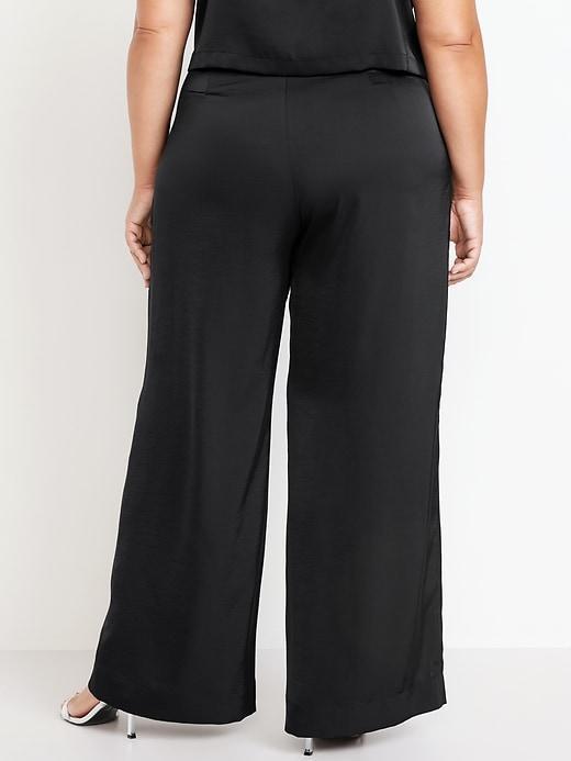 High-Waisted Satin Super Wide-Leg Pants Product Image