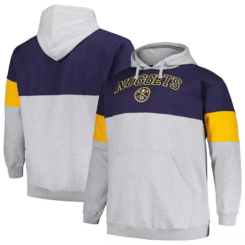 Mens Fanatics Branded Navy/Gold Denver Nuggets Big & Tall Pullover Hoodie Nug Blue Product Image