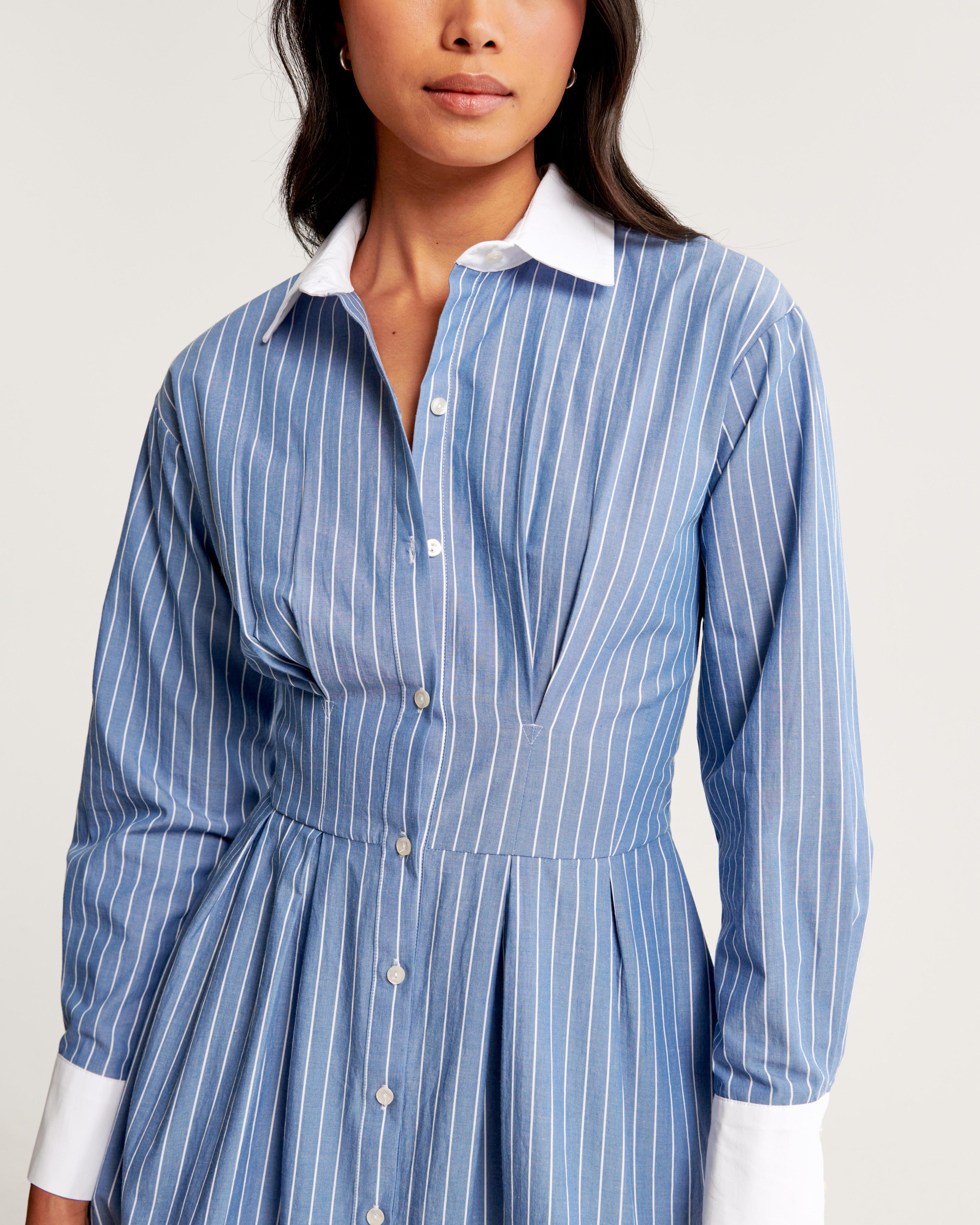 Long-Sleeve Poplin Shirt Dress Product Image