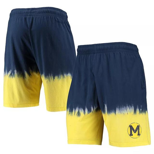 Mens Mitchell & Ness /Gold Michigan Wolverines Tie-Dye Shorts Blue Product Image