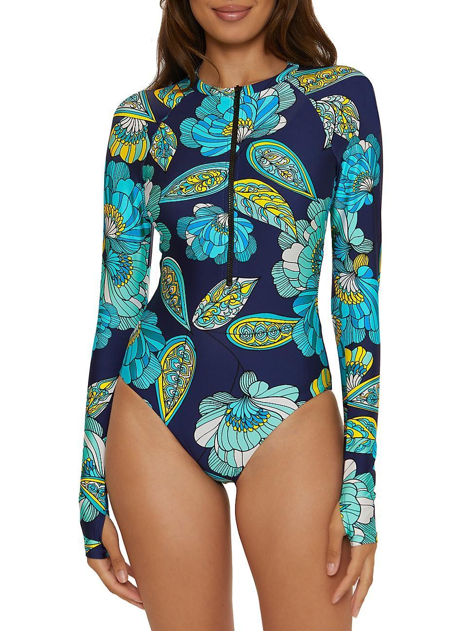 Womens Pirouette Floral Long-Sleeve Paddle Suit Product Image