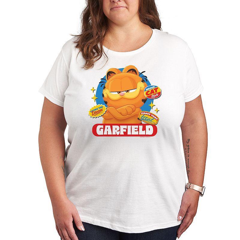 Plus The Garfield Movie Stickers Graphic Tee, Womens Product Image