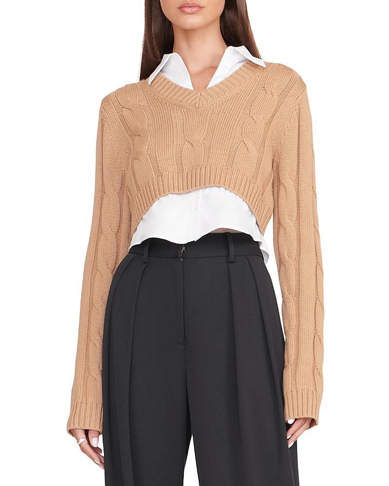 Staud Duke Layered Look Cropped Sweater Product Image