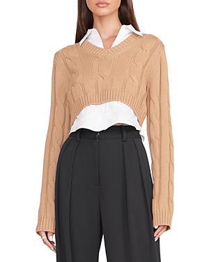 Staud Duke Layered Look Cropped Sweater Product Image