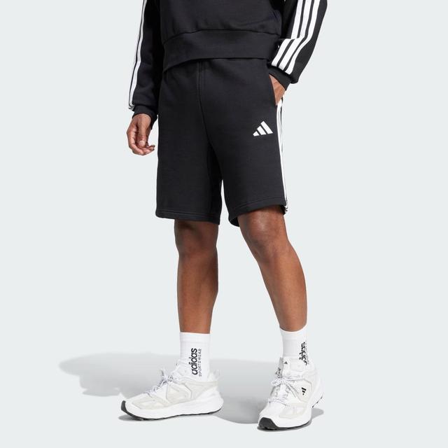 adidas Essentials 3-Stripes Fleece Shorts Black XS Mens Product Image