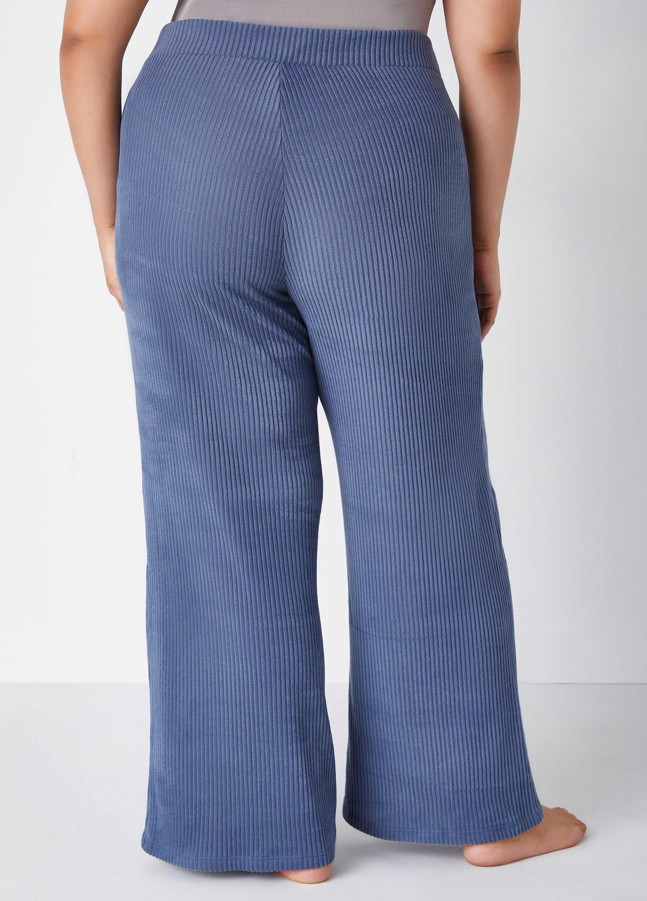 Plus Size Ribbed Fleece Lounge Pants Ashley Stewart Product Image