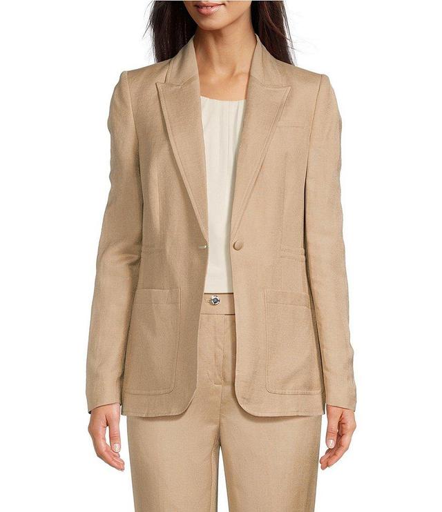 Calvin Klein Linen Elastic Waistband Long Sleeve Coordinating Blazer Product Image