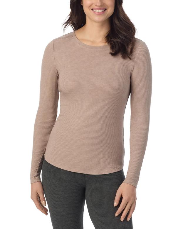 Cuddl Duds Womens Ribbed Crewneck Long-Sleeve Top Product Image