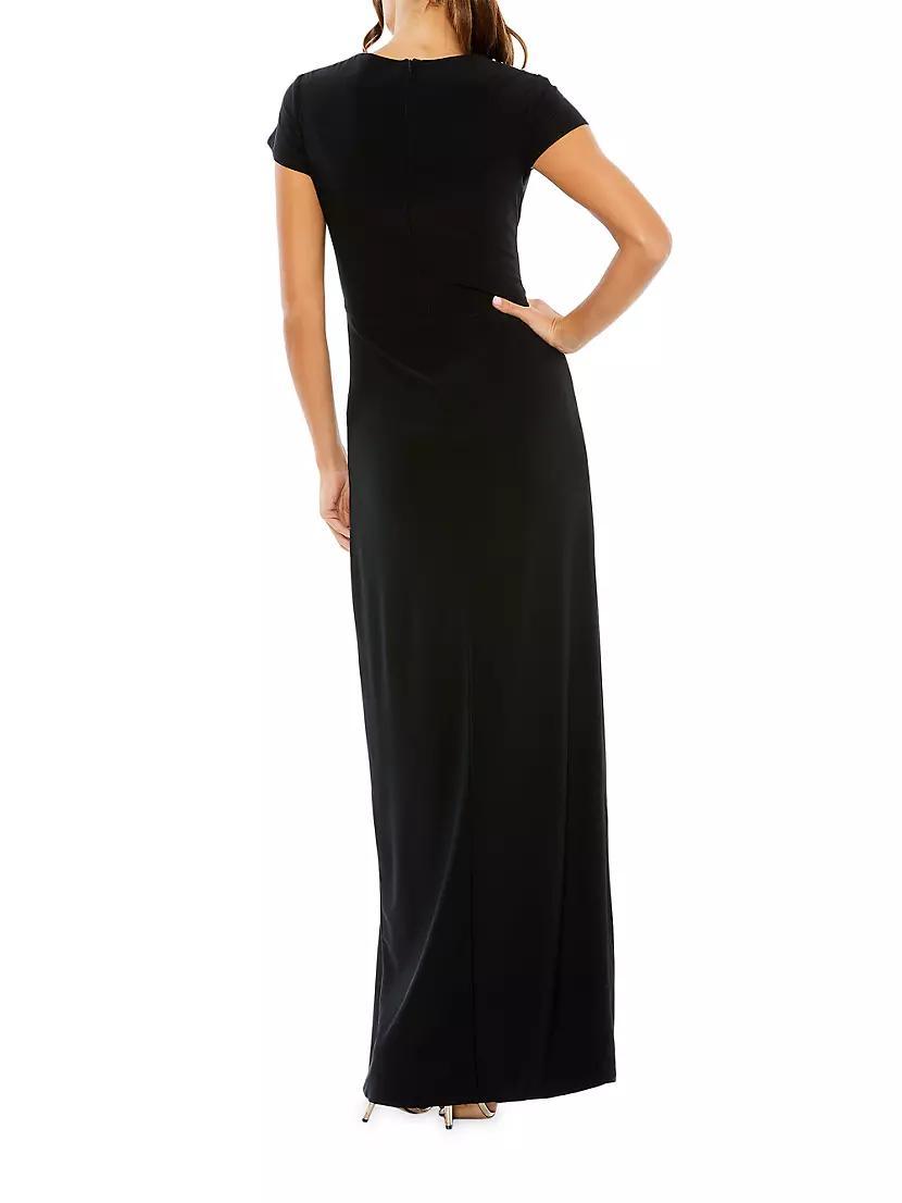 Ieena Beaded Cap-Sleeve Gown Product Image