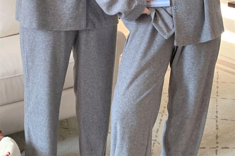 Couple Matching Plain Pajama Set Product Image