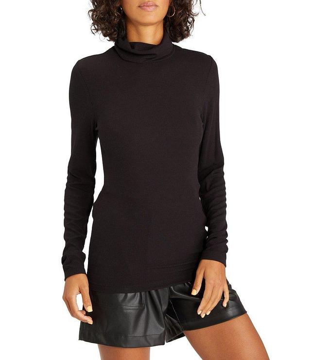 Sanctuary Essentials Turtleneck Long Sleeve Rib Knit Shirt Product Image