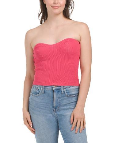 Strapless Knit Top For Women Product Image