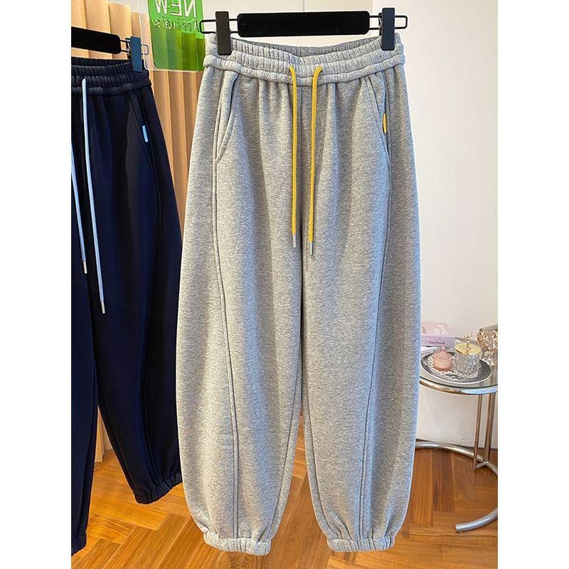 High Waist Plain Harem Sweatpants Product Image