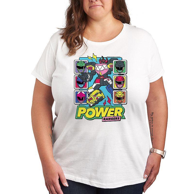 Plus Size Power Rangers Zord Heads Graphic Tee, Womens Product Image