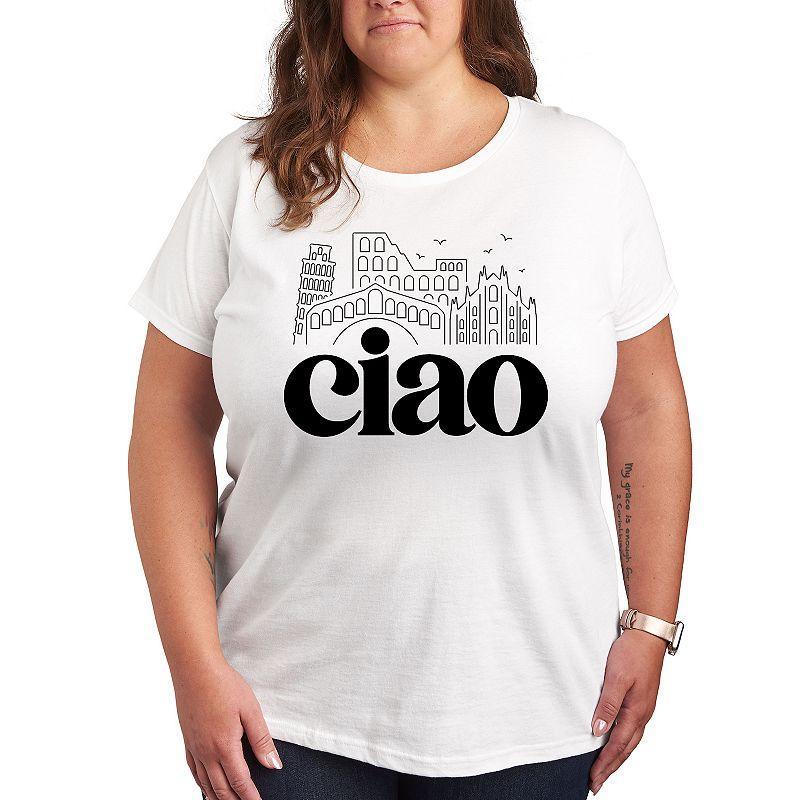 Instant Message Womens Womens Tee Shirts WHITE Ciao Italy Landmarks Graphic Tee - Women, Juniors & Plus Product Image