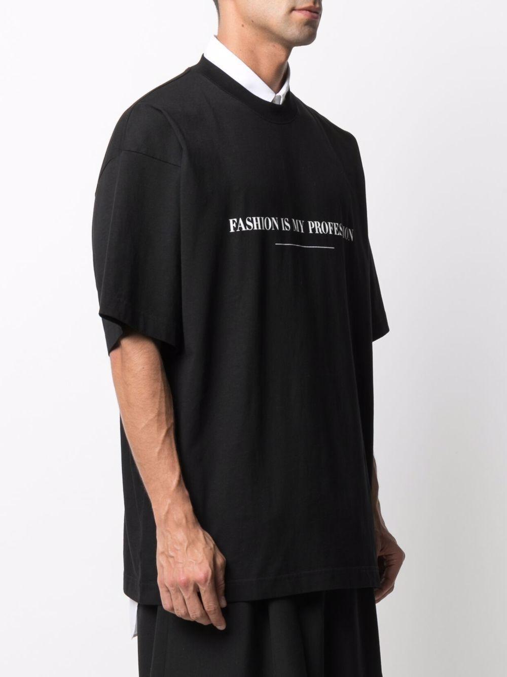 Slogan-print Cotton T-shirt In Black Product Image