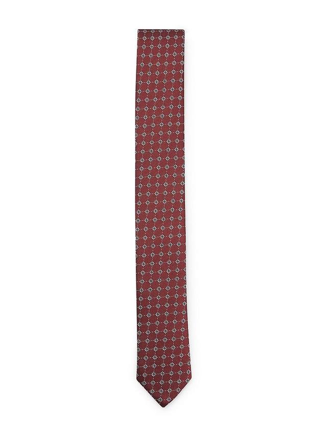 Mens Silk Blend Tie with Jacquard Woven Pattern Product Image