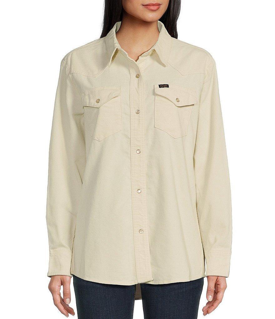 Wrangler® Long Sleeve Boyfriend Corduroy Shirt product image