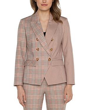 Liverpool Los Angeles Half N Half Plaid Double Breasted Blazer Product Image