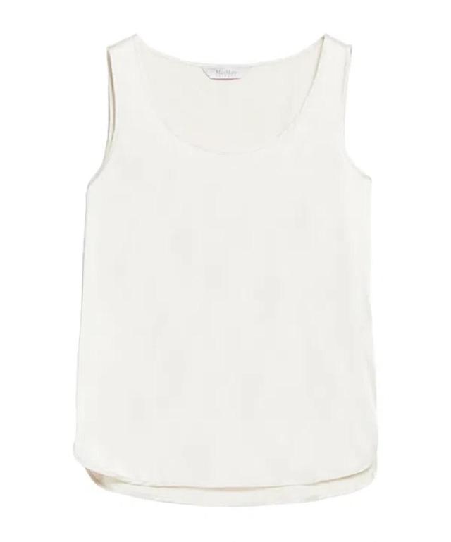 MAX MARA Round-necked Vest In Beige Product Image