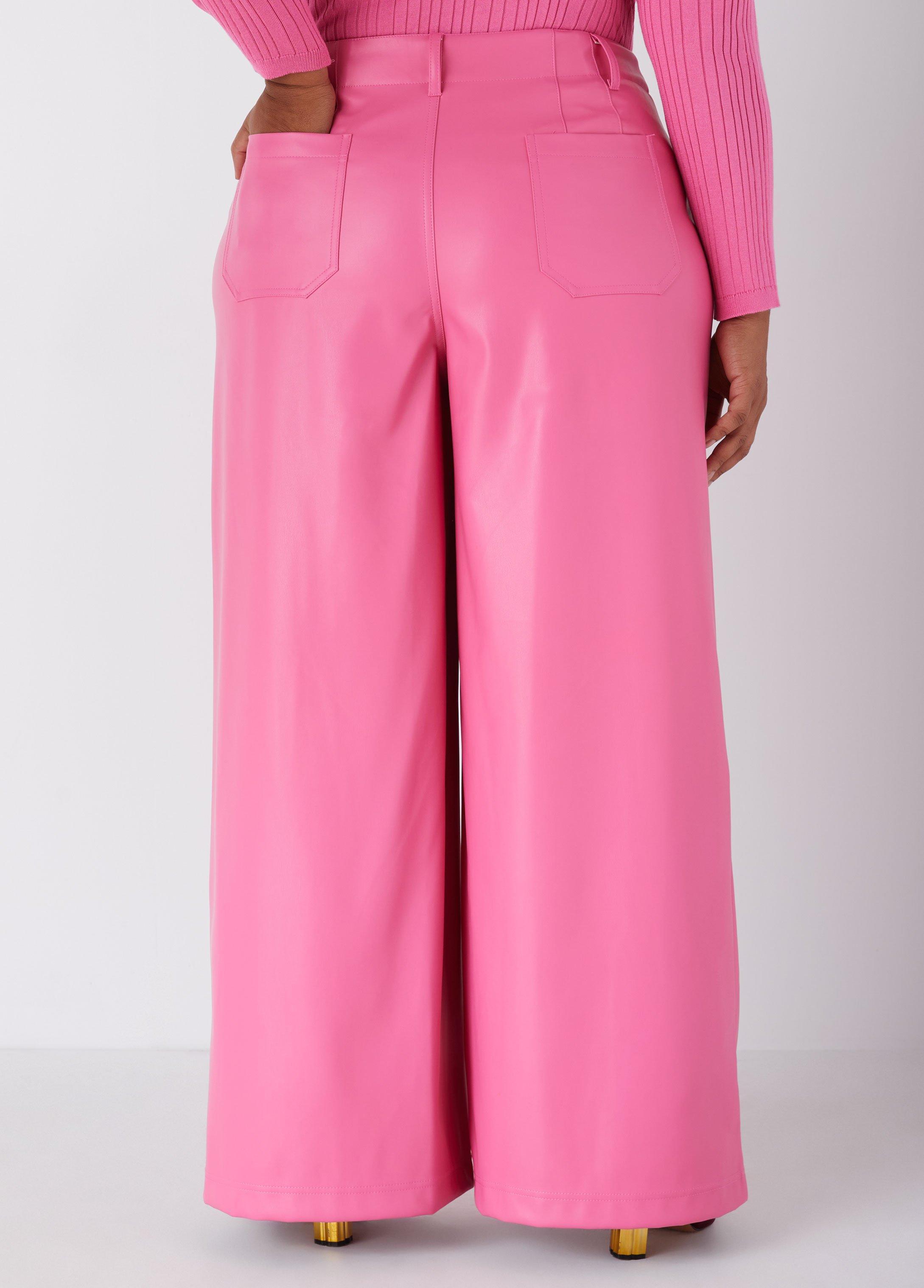 Faux Leather Wide Leg Pants Product Image