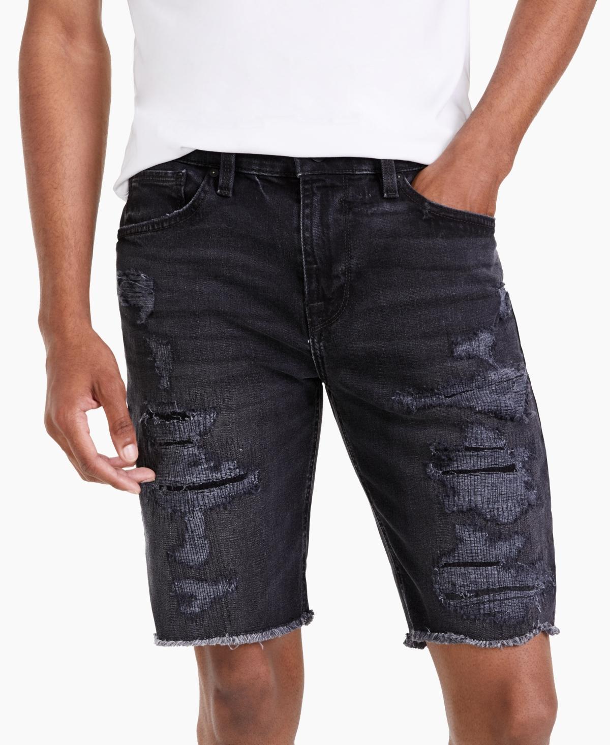 Guess Mens Slim-Fit Destroyed Denim Shorts Product Image