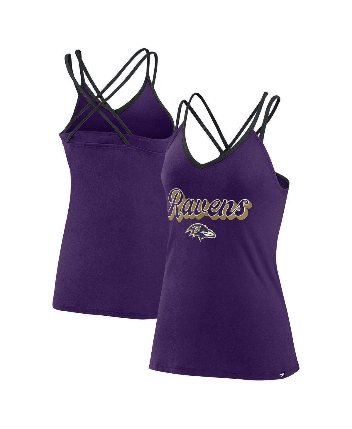 Fanatics Womens Purple Baltimore Ravens Go for It Strappy Crossback Tank Top - Purple Product Image