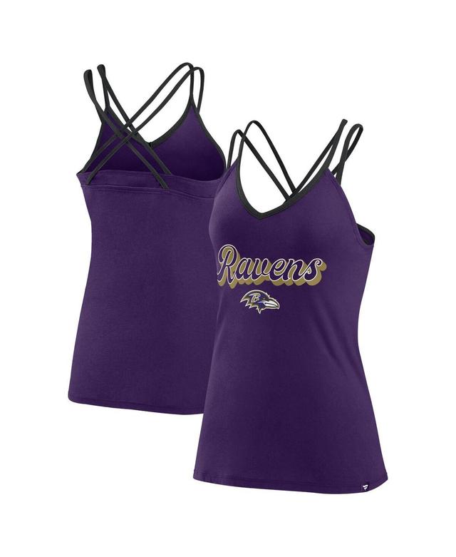 Fanatics Womens Purple Baltimore Ravens Go for It Strappy Crossback Tank Top - Purple Product Image